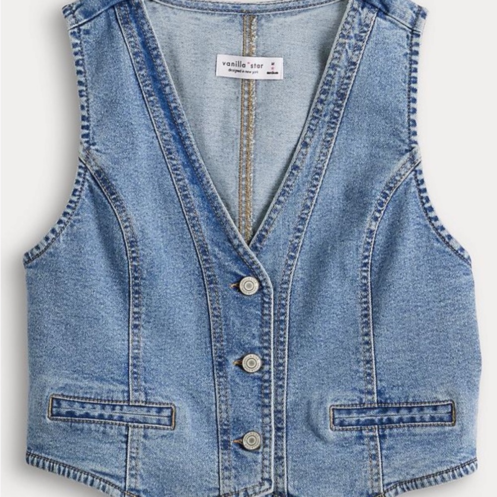 Vanilla Star Light Blue Denim Vest
